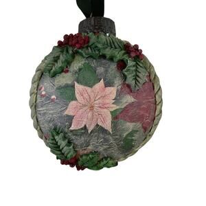 Handmade one of a kind Christmas Ornament Poinsetta